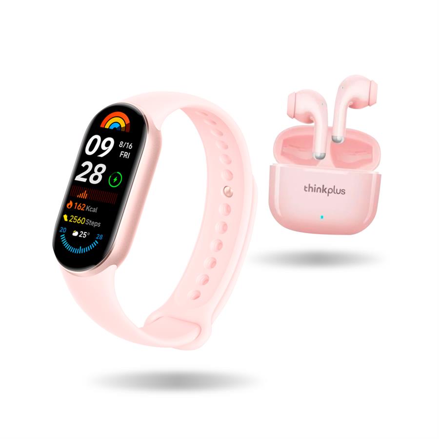 Smartwatch Xiaomi Mi Band 9 Mystic Rose + Lenovo Lp40 Pro Rosa Claro + 5% OFF