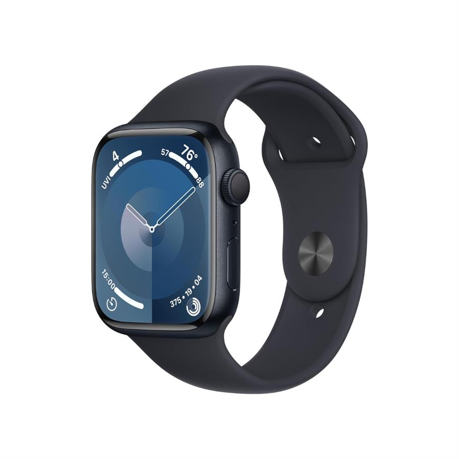 Apple Watch Series 9 [GPS 45mm] Caja de Aluminio Medianoche Correa Deportiva Medianoche M/L.